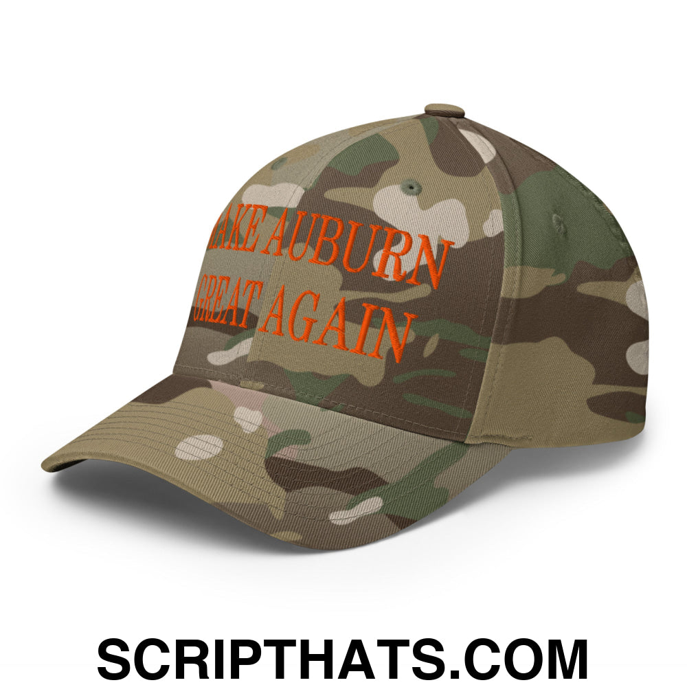 Make Auburn Great Again Embroidered Stretch Fit Baseball Hat Multicam Green
