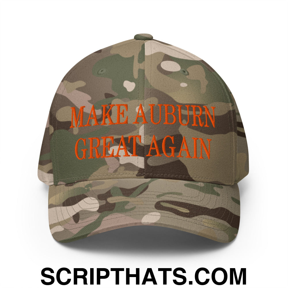 Make Auburn Great Again Embroidered Stretch Fit Baseball Hat Multicam Green
