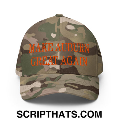 Make Auburn Great Again Embroidered Stretch Fit Baseball Hat Multicam Green