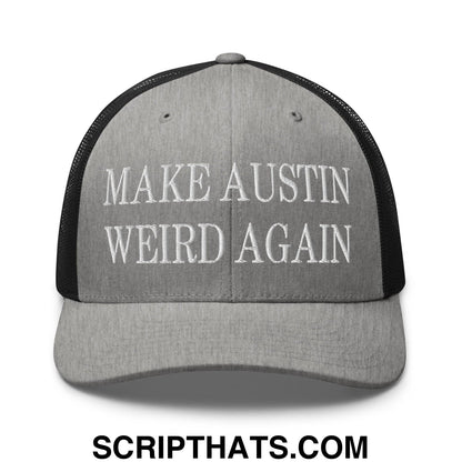 Make Austin Weird Again Embroidered Mesh Trucker Hat Heather Black
