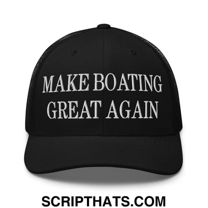 Make Boating Great Again Embroidered Mesh Trucker Hat Black