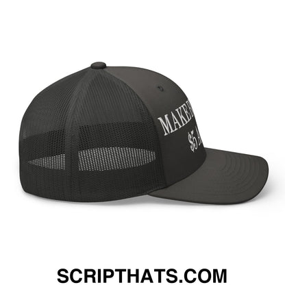 Make Burritos $5 Again Embroidered Mesh Trucker Hat Charcoal