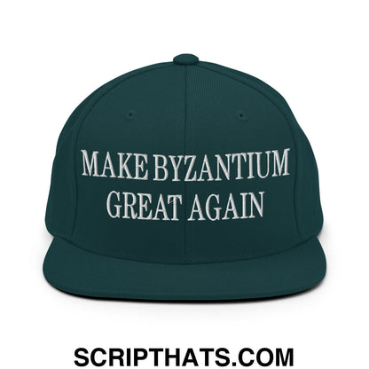 Make Byzantium Great Again Embroidered Flat Bill Brim Snapback Hat Spruce