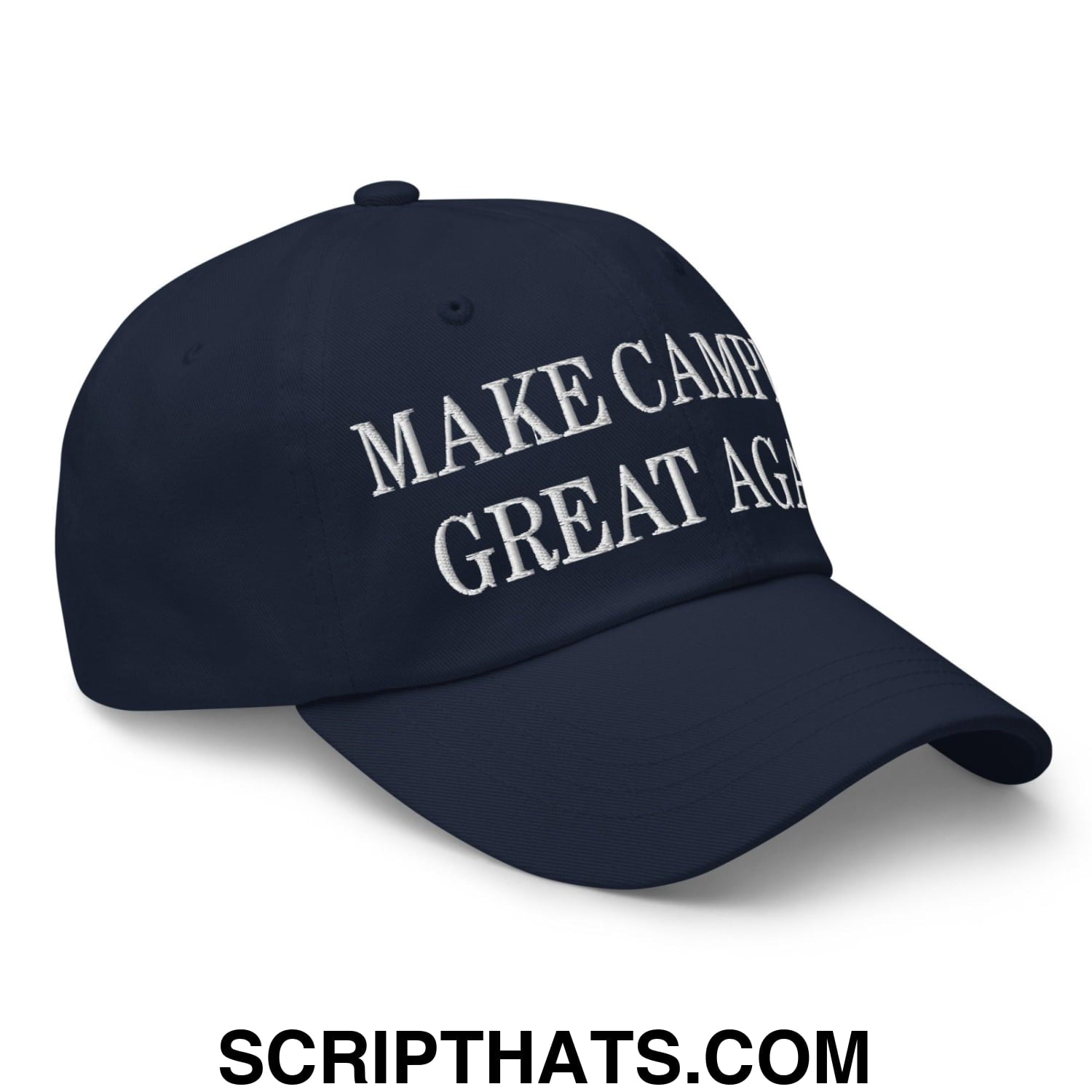 Make Camping Great Again Embroidered Dad Hat Navy