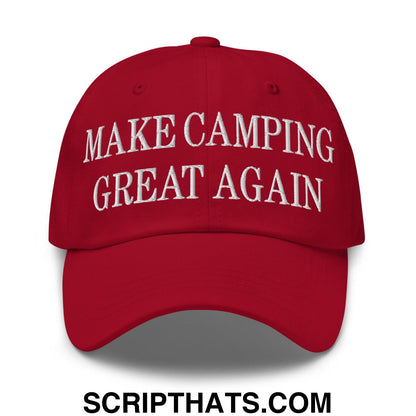 Make Camping Great Again Embroidered Dad Hat Cranberry