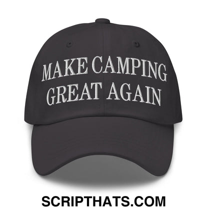 Make Camping Great Again Embroidered Dad Hat Dark Grey