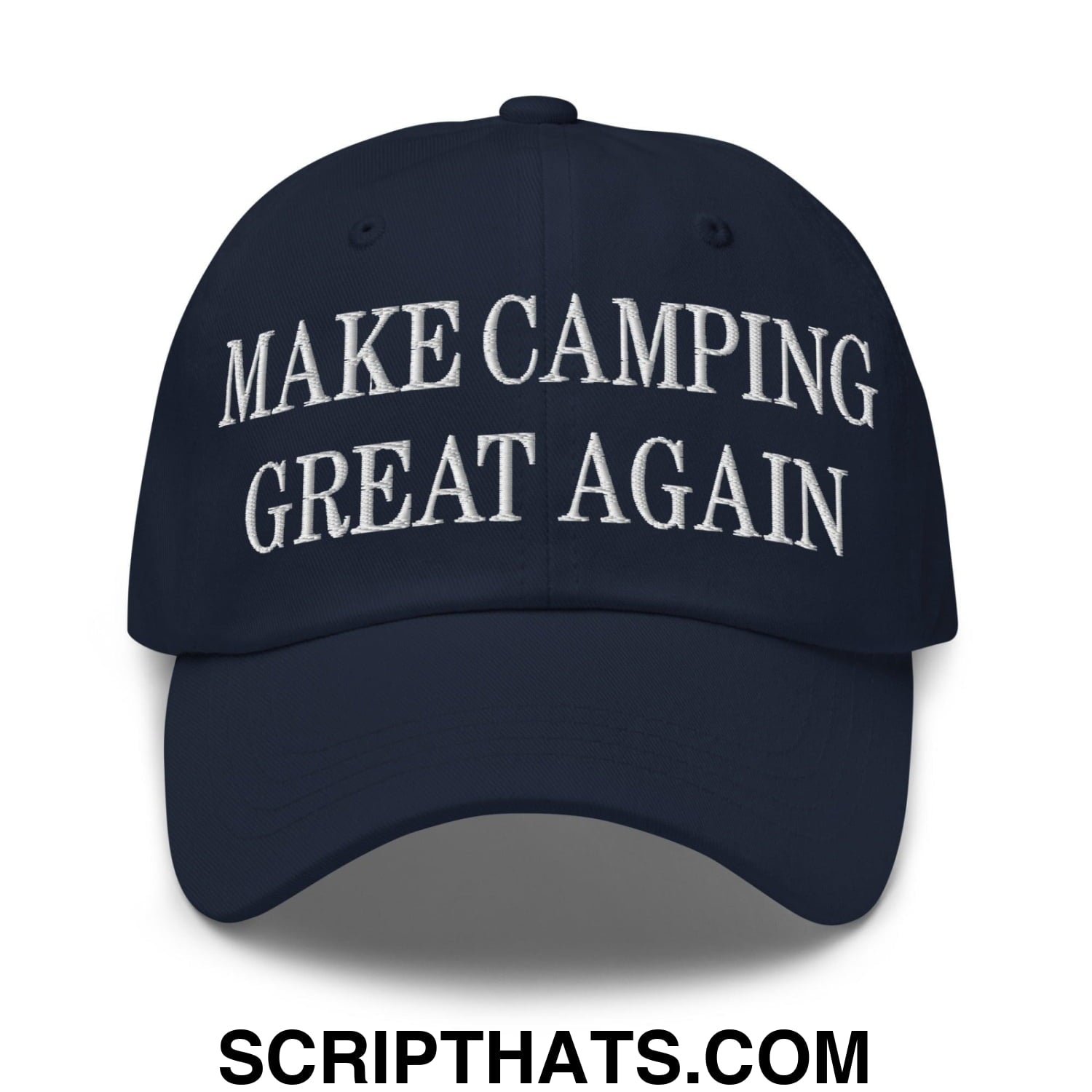 Make Camping Great Again Embroidered Dad Hat Navy