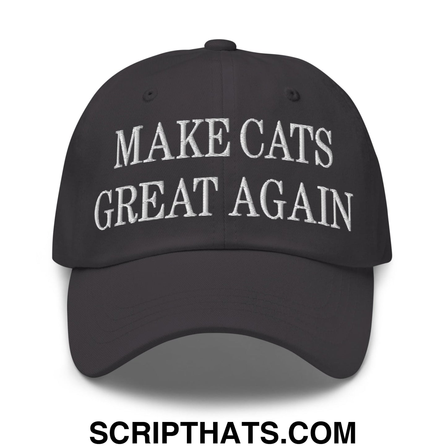 Make Cats Great Again Embroidered Unstructured Dad Hat Dark Grey