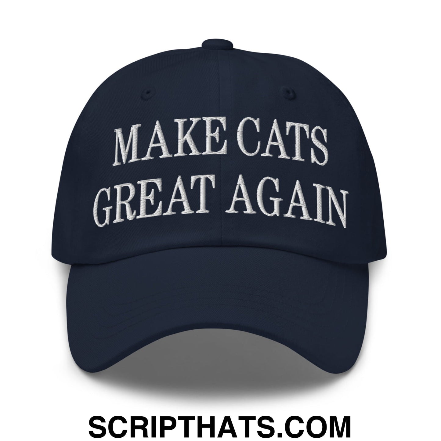 Make Cats Great Again Embroidered Unstructured Dad Hat Navy