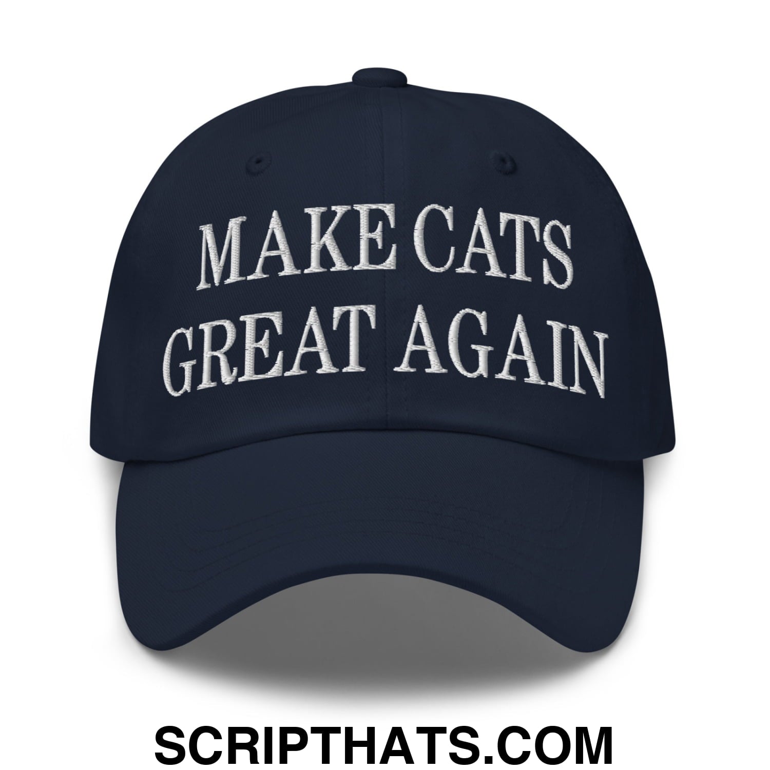 Make Cats Great Again Embroidered Unstructured Dad Hat Navy