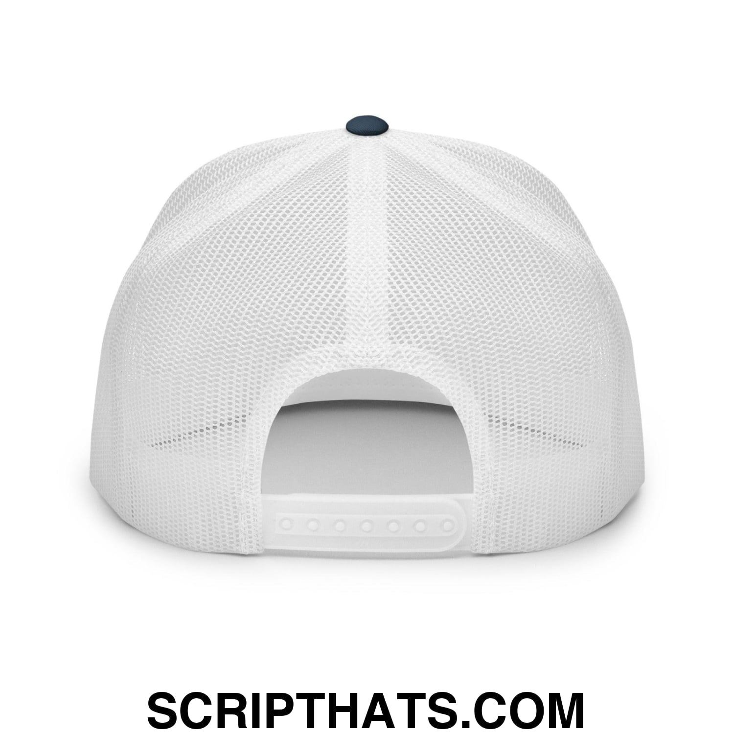 Make Cats Safe Again Embroidered Mesh Flat Bill Brim Trucker Hat Navy White