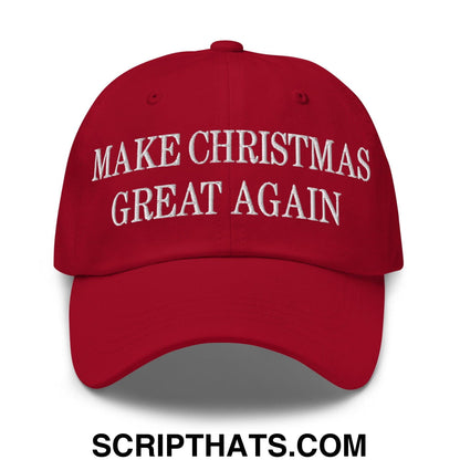 Make Christmas Great Again Embroidered Dad Hat Cranberry