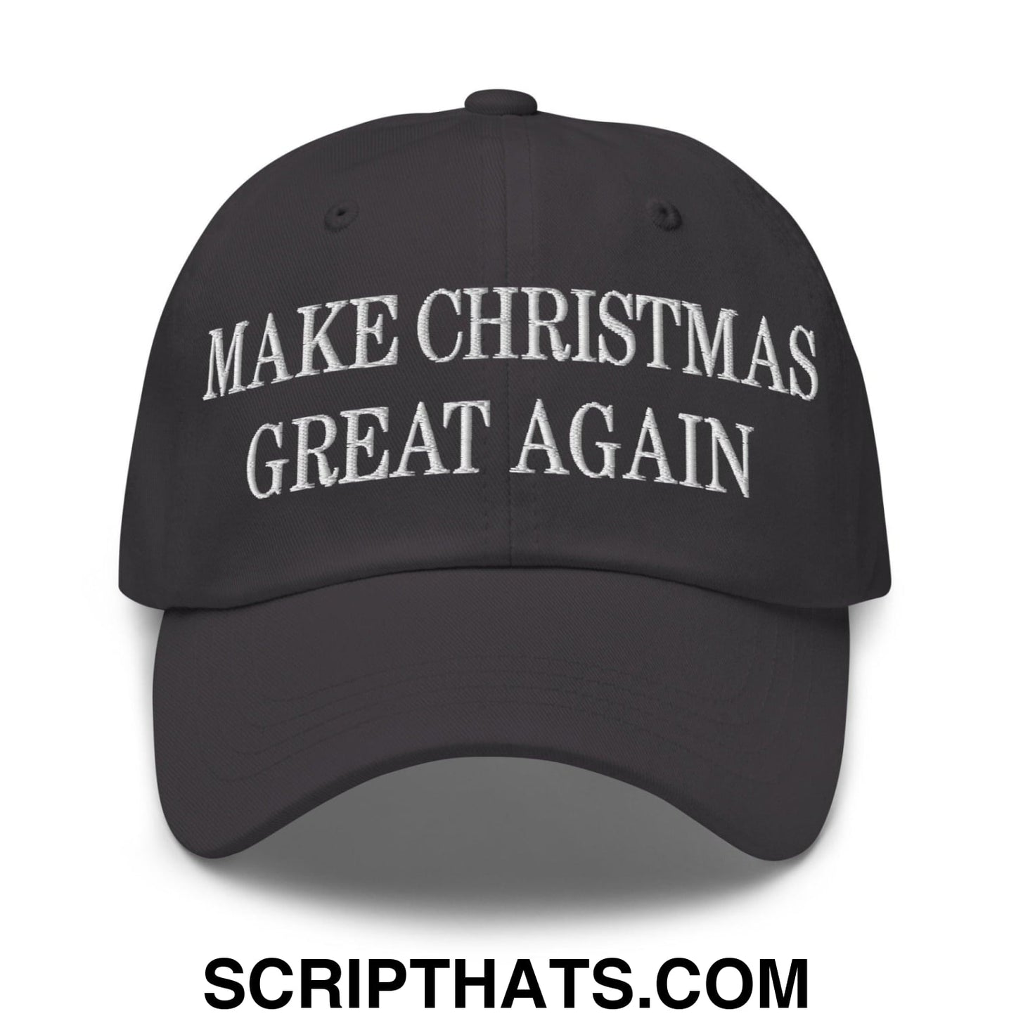 Make Christmas Great Again Embroidered Dad Hat Dark Grey