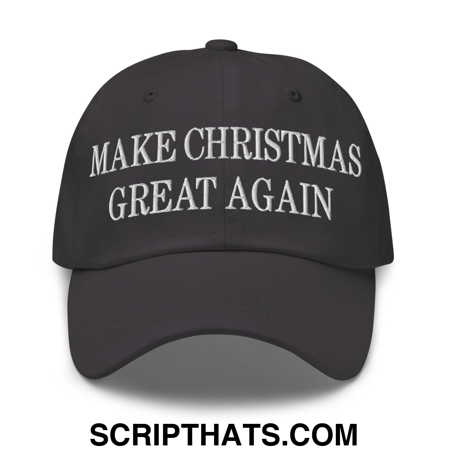 Make Christmas Great Again Embroidered Dad Hat Dark Grey