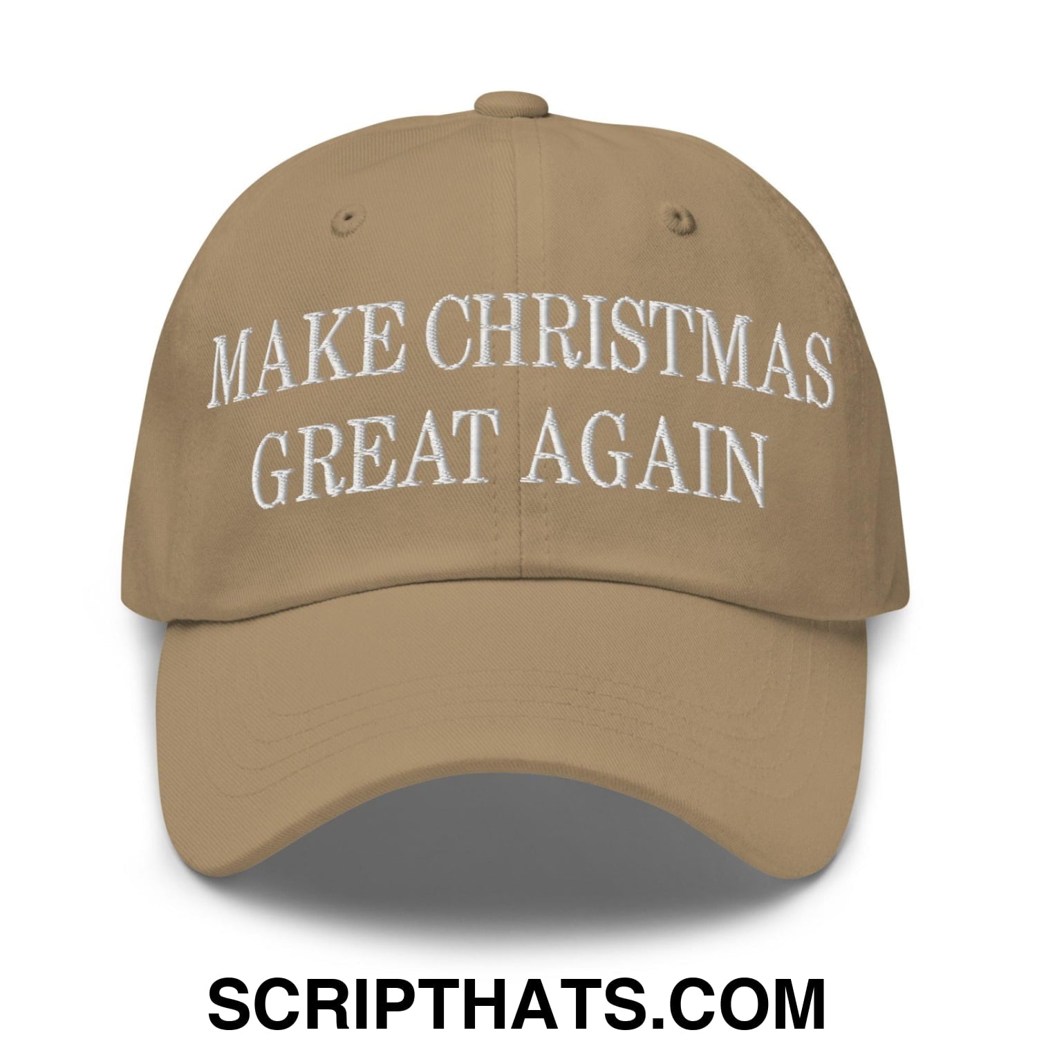 Make Christmas Great Again Embroidered Dad Hat Khaki
