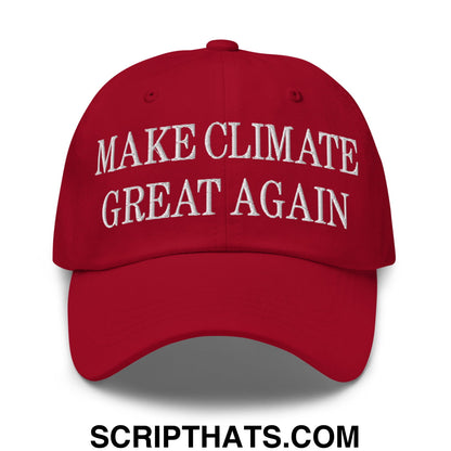Make Climate Great Again Embroidered Unstructured Dad Hat Cranberry