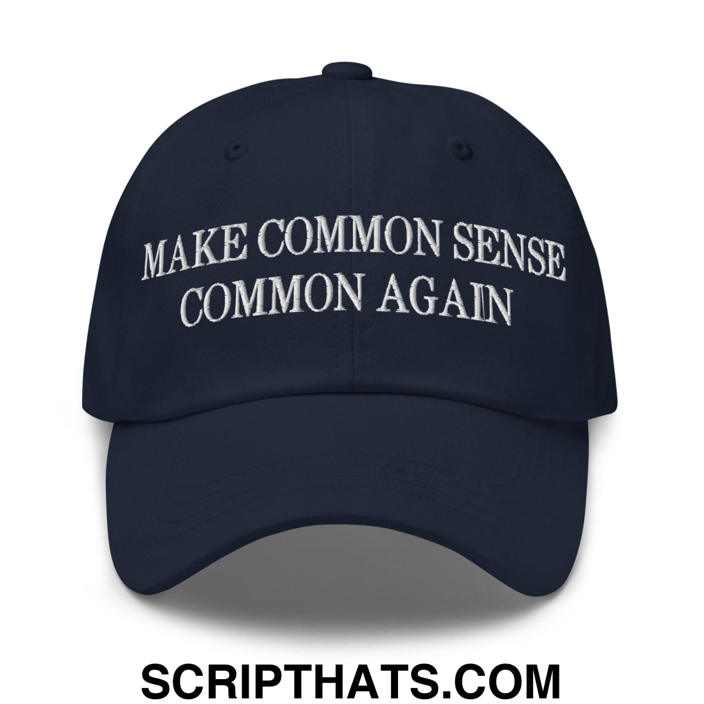 Make Common Sense Common Again Embroidered Unstructured Dad Hat Navy
