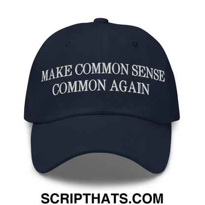 Make Common Sense Common Again Embroidered Unstructured Dad Hat Navy