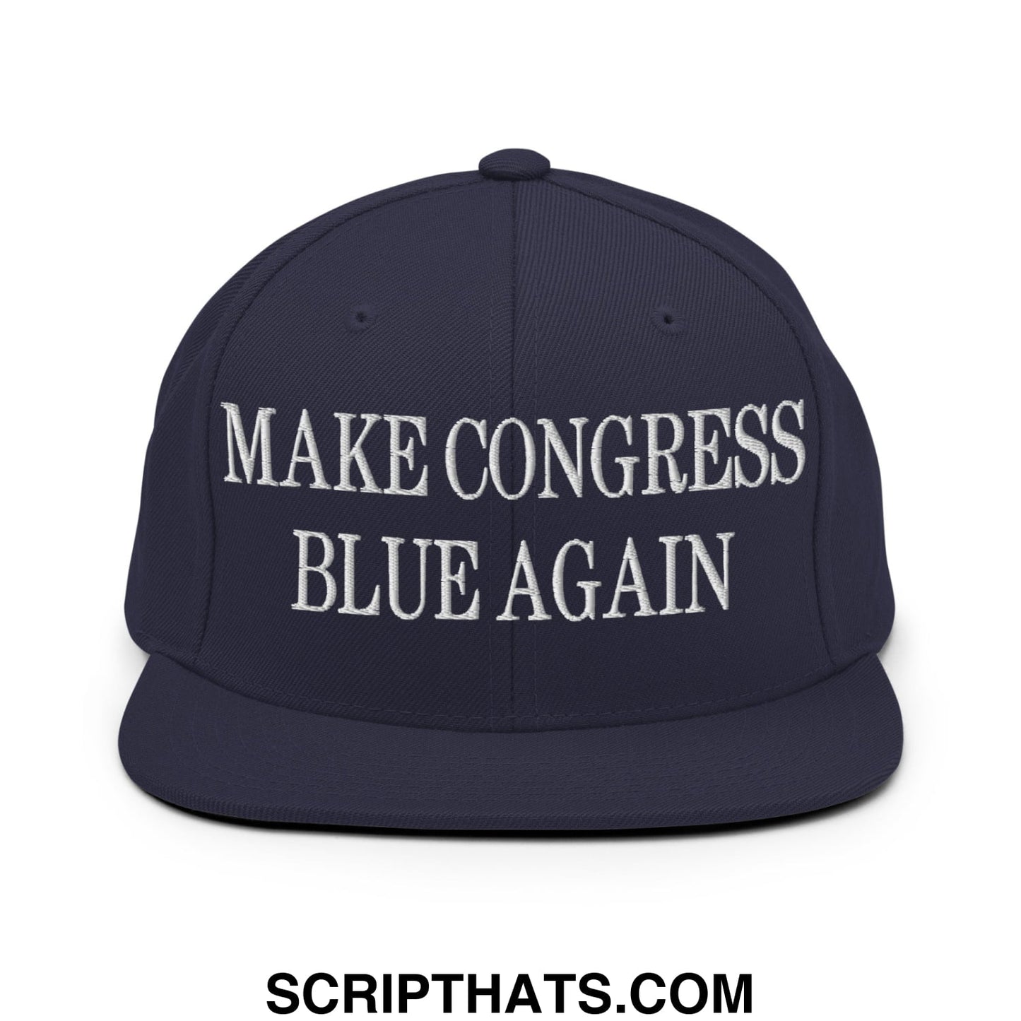 Make Congress Blue Again Embroidered Flat Bill Brim Snapback Hat Navy