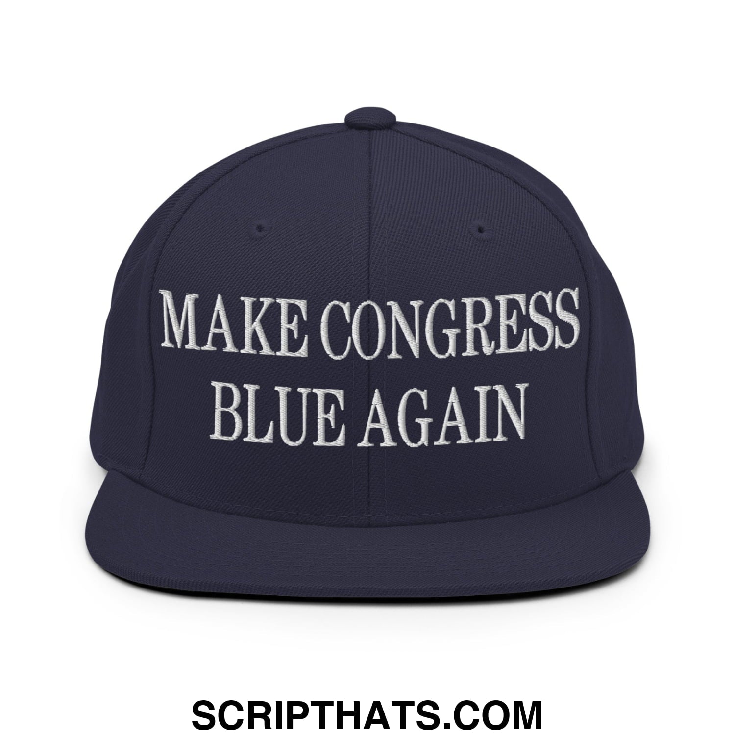 Make Congress Blue Again Embroidered Flat Bill Brim Snapback Hat Navy