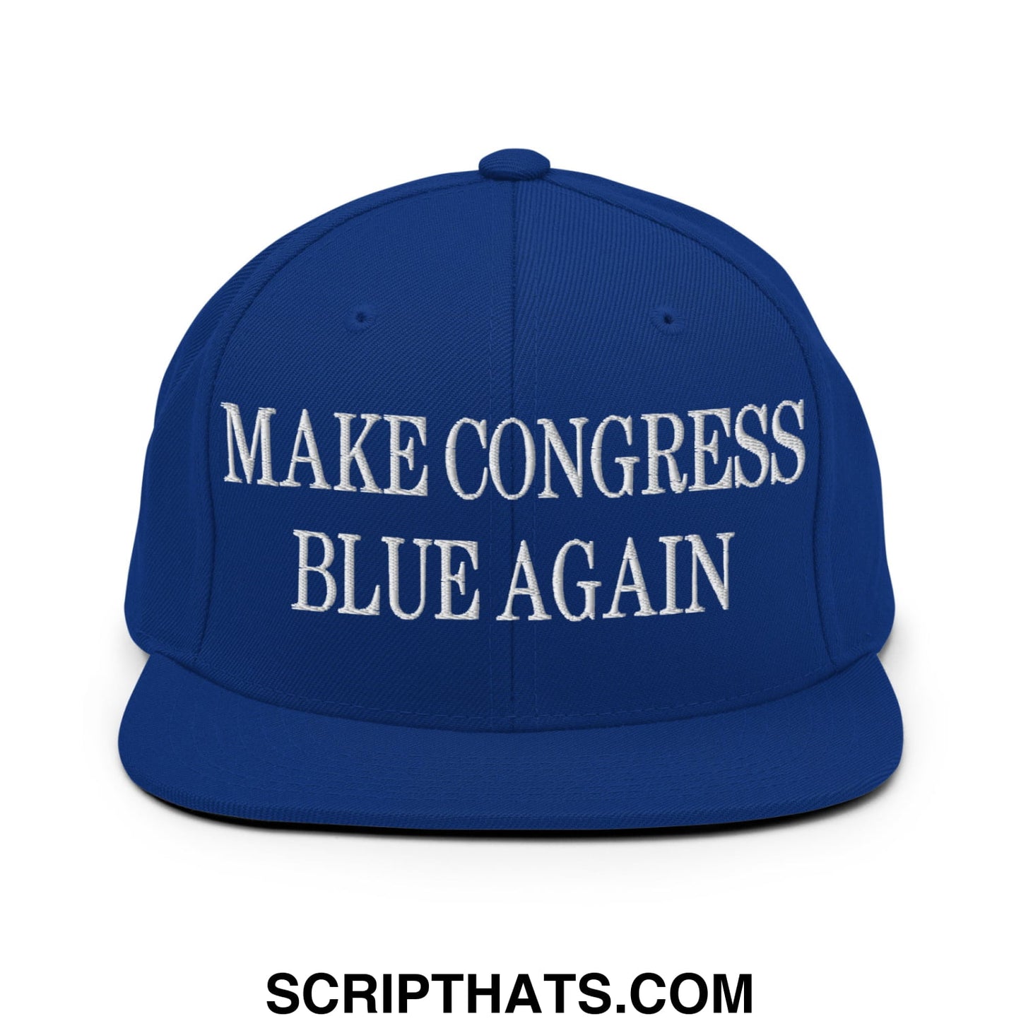 Make Congress Blue Again Embroidered Flat Bill Brim Snapback Hat Royal Blue