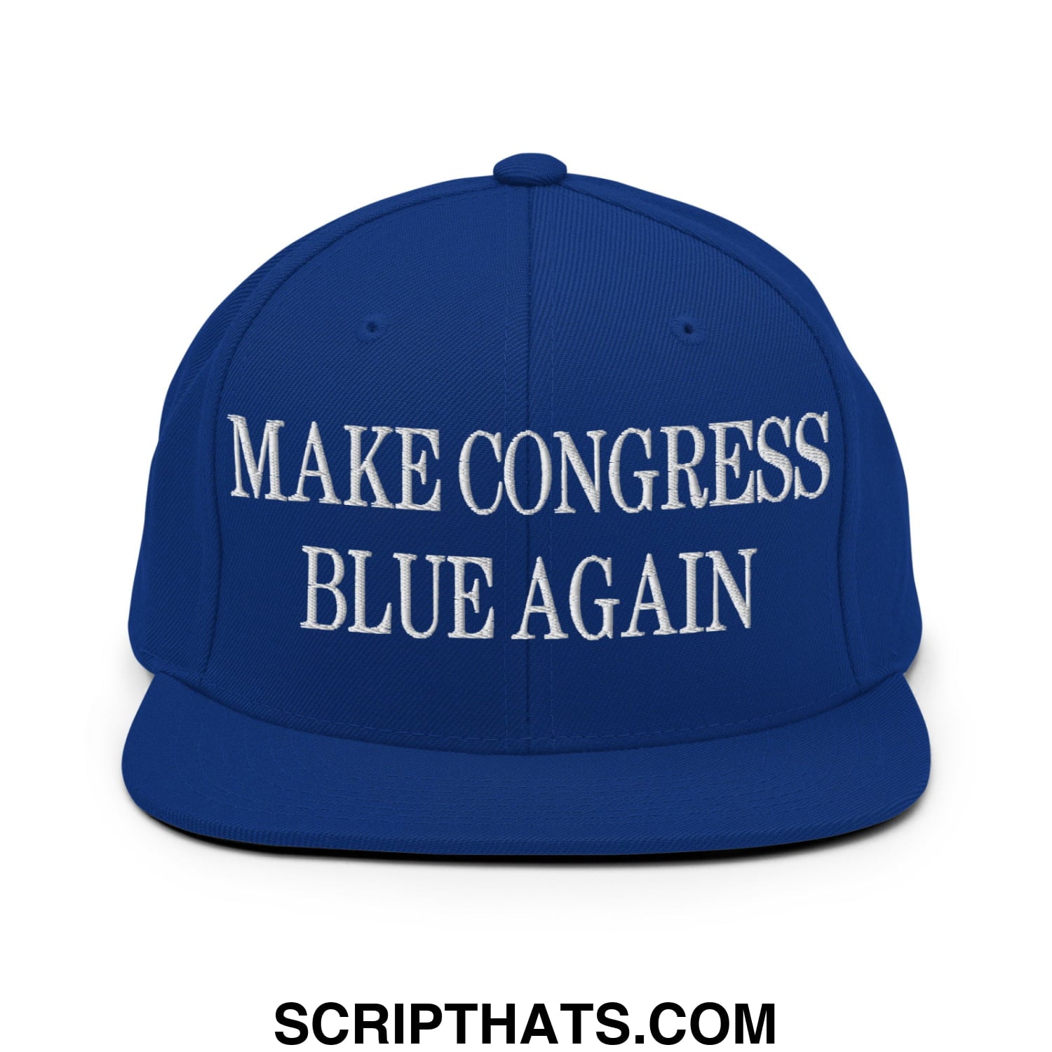 Make Congress Blue Again Embroidered Flat Bill Brim Snapback Hat Royal Blue