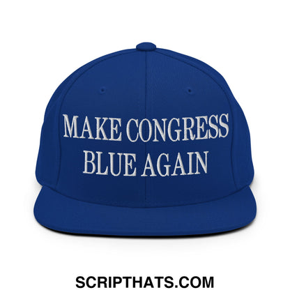 Make Congress Blue Again Embroidered Flat Bill Brim Snapback Hat Royal Blue