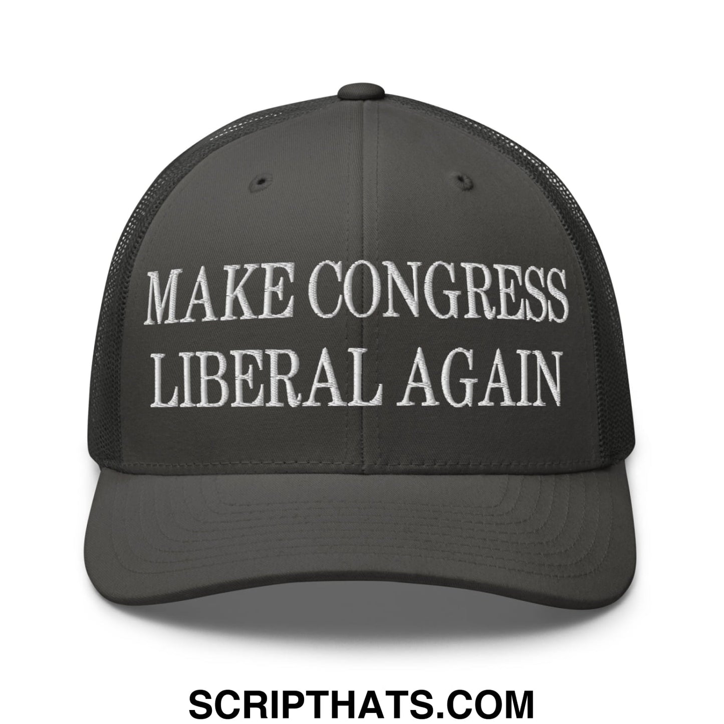 Make Congress Liberal Again Embroidered Mesh Trucker Hat Charcoal