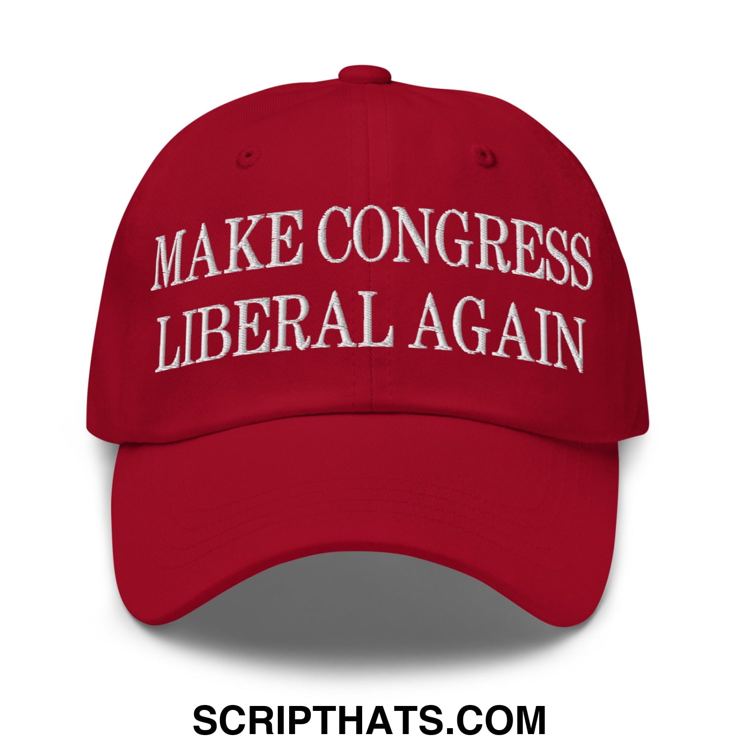 Make Congress Liberal Again Embroidered Unstructured Dad Hat Cranberry