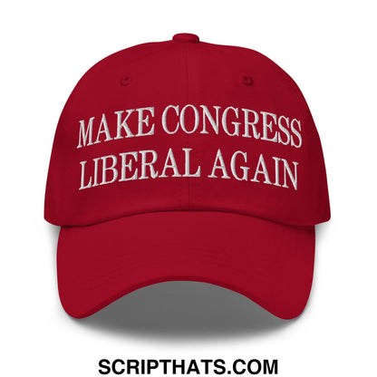 Make Congress Liberal Again Embroidered Unstructured Dad Hat Cranberry