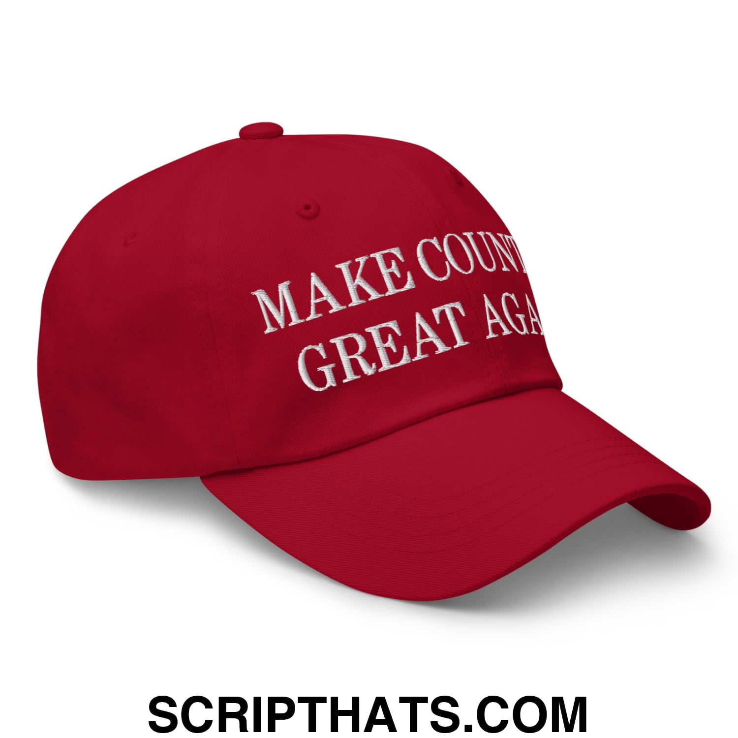 Make Country Great Again Embroidered Unstructured Dad Hat Cranberry