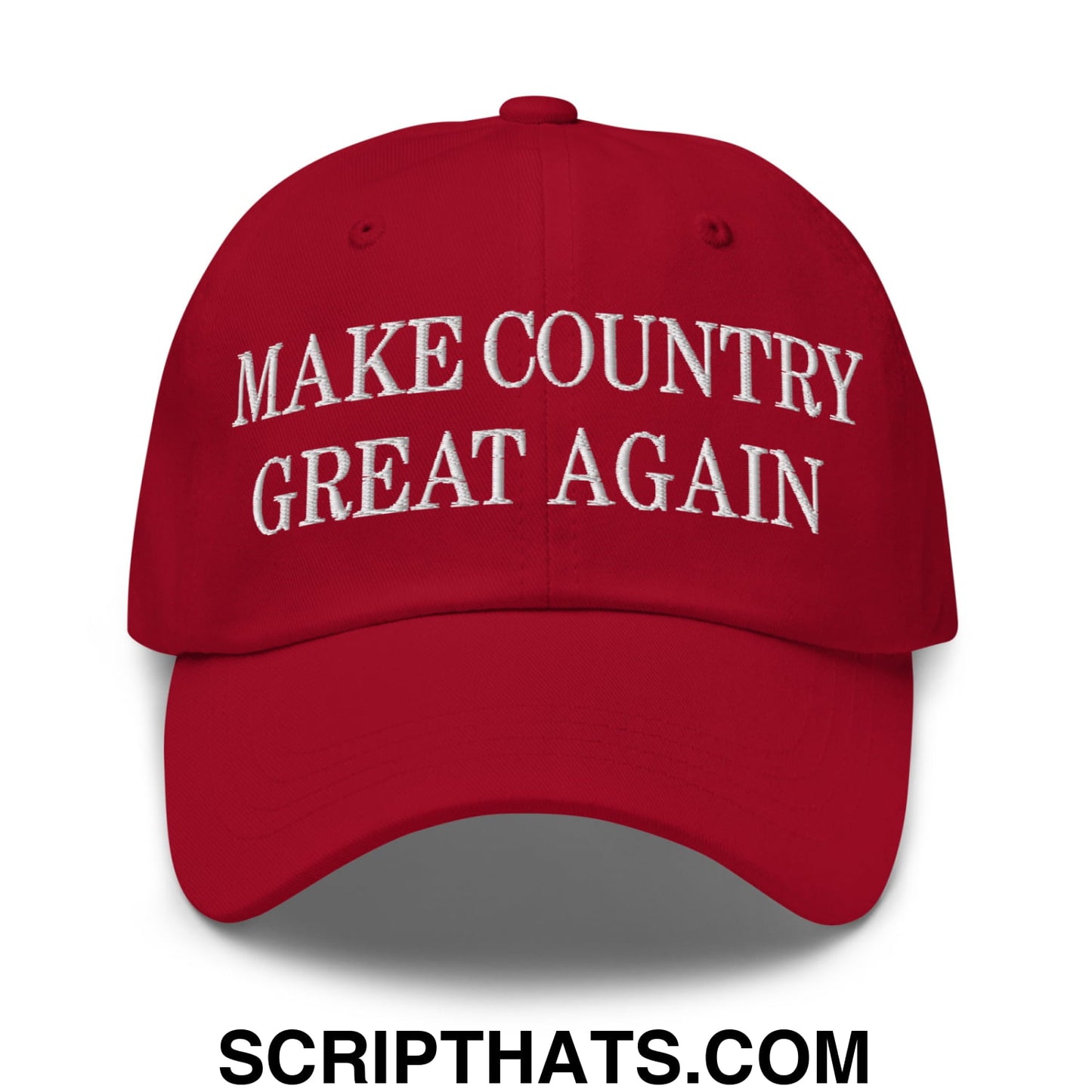 Make Country Great Again Embroidered Unstructured Dad Hat Cranberry