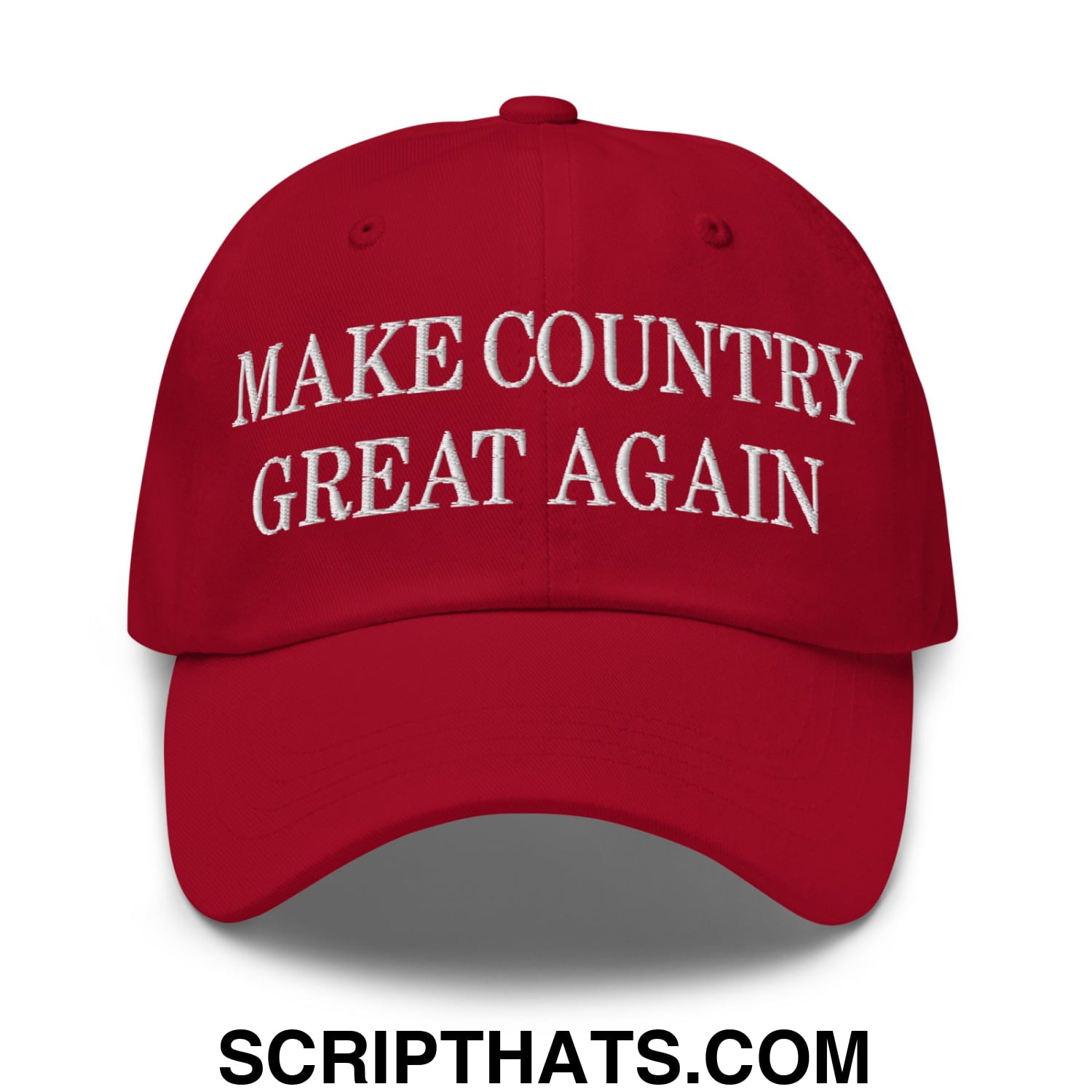 Make Country Great Again Embroidered Unstructured Dad Hat Cranberry