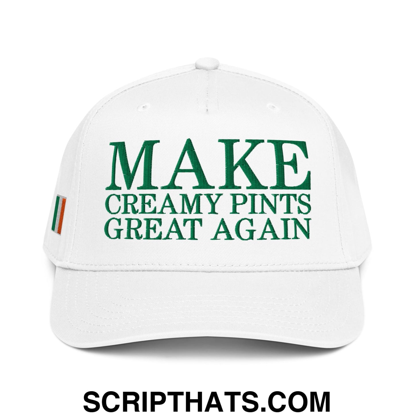 Make Creamy Pints Great Again Embroidered Baseball Snapback Hat White