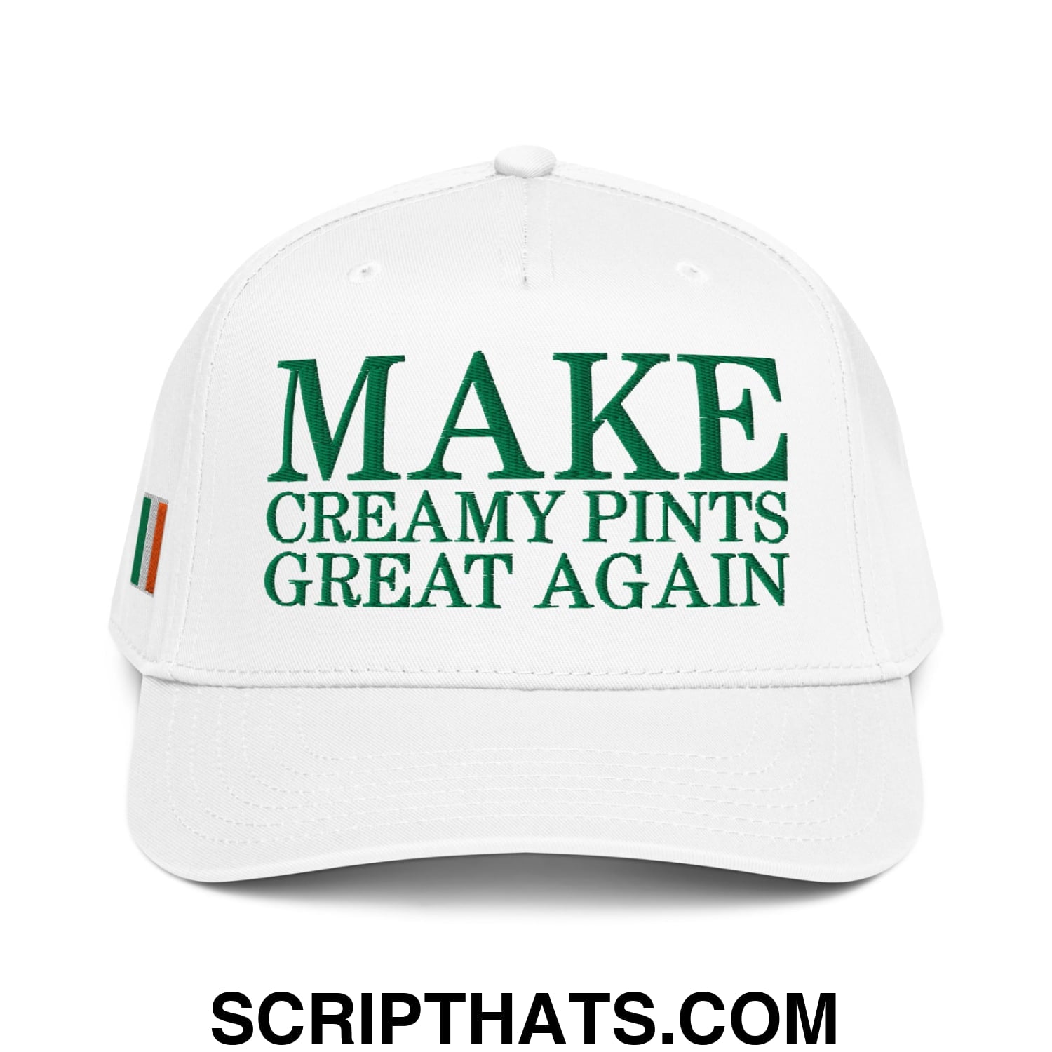 Make Creamy Pints Great Again Embroidered Baseball Snapback Hat White