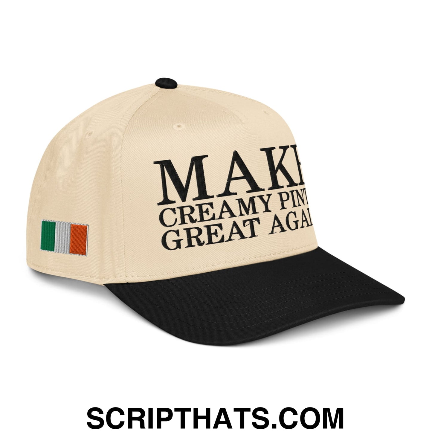 Make Creamy Pints Great Again Embroidered Baseball Snapback Hat Black Natural