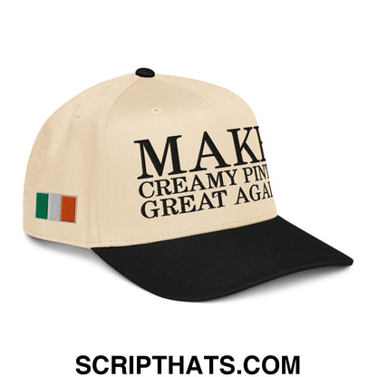 Make Creamy Pints Great Again Embroidered Baseball Snapback Hat Black Natural