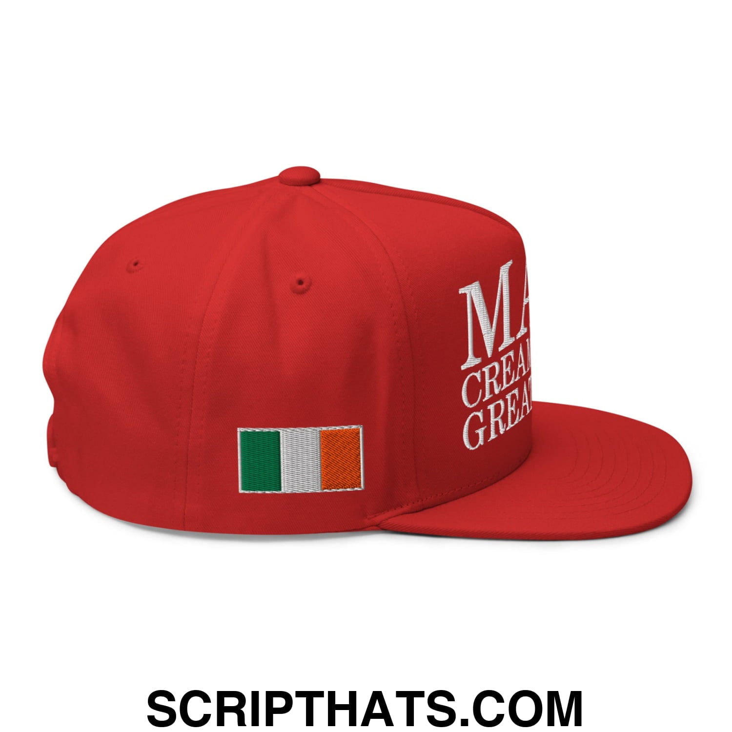 Make Creamy Pints Great Again Embroidered Flat Bill Brim 5 Panel Snapback Hat Red