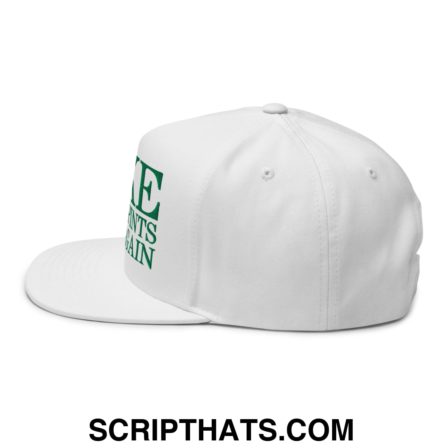 Make Creamy Pints Great Again Embroidered Flat Bill Brim 5 Panel Snapback Hat White