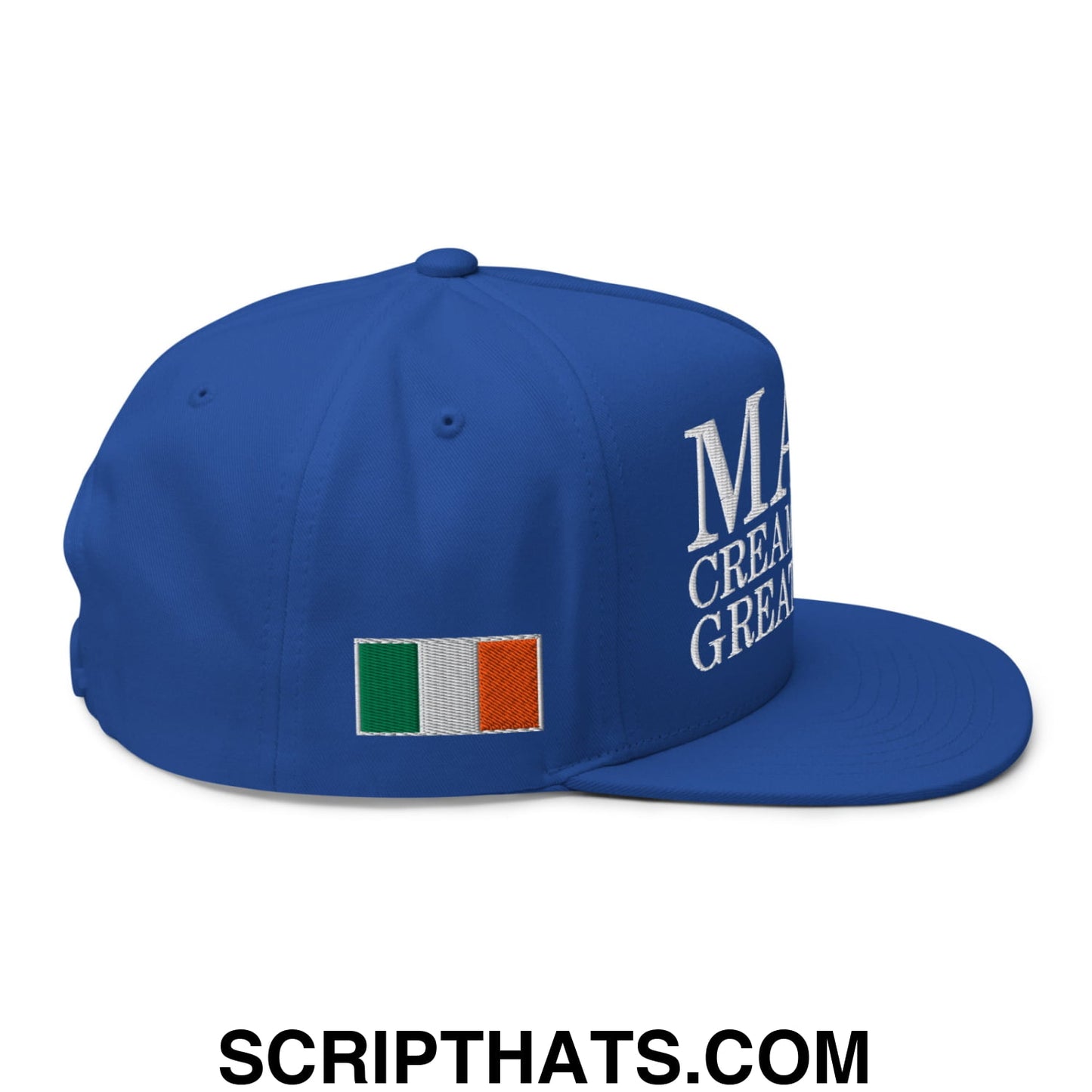Make Creamy Pints Great Again Embroidered Flat Bill Brim 5 Panel Snapback Hat Royal Blue