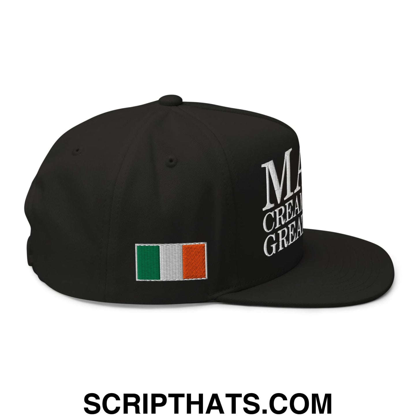 Make Creamy Pints Great Again Embroidered Flat Bill Brim 5 Panel Snapback Hat Black