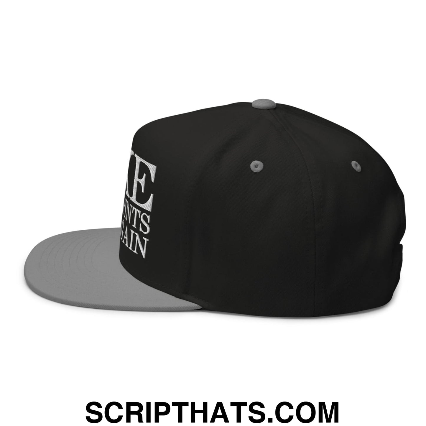 Make Creamy Pints Great Again Embroidered Flat Bill Brim 5 Panel Snapback Hat Black Grey