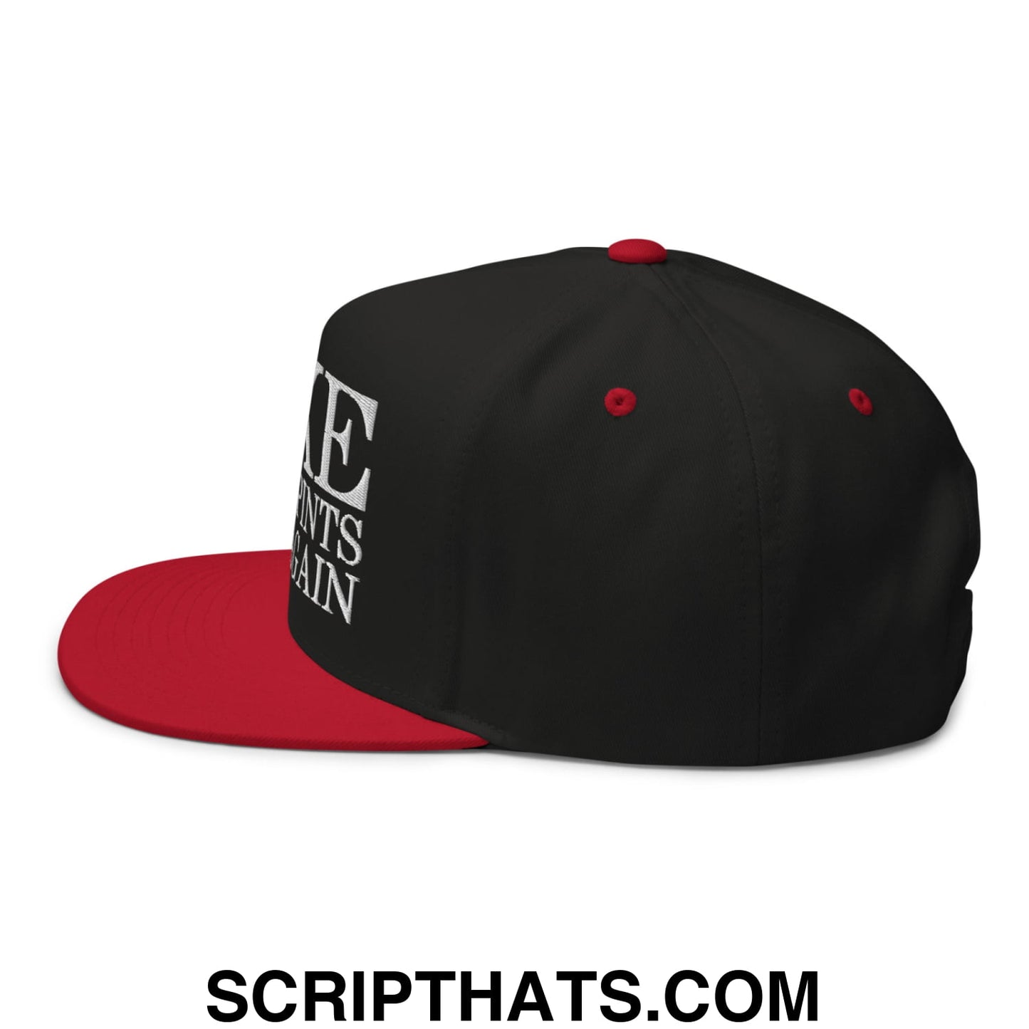Make Creamy Pints Great Again Embroidered Flat Bill Brim 5 Panel Snapback Hat Black Red