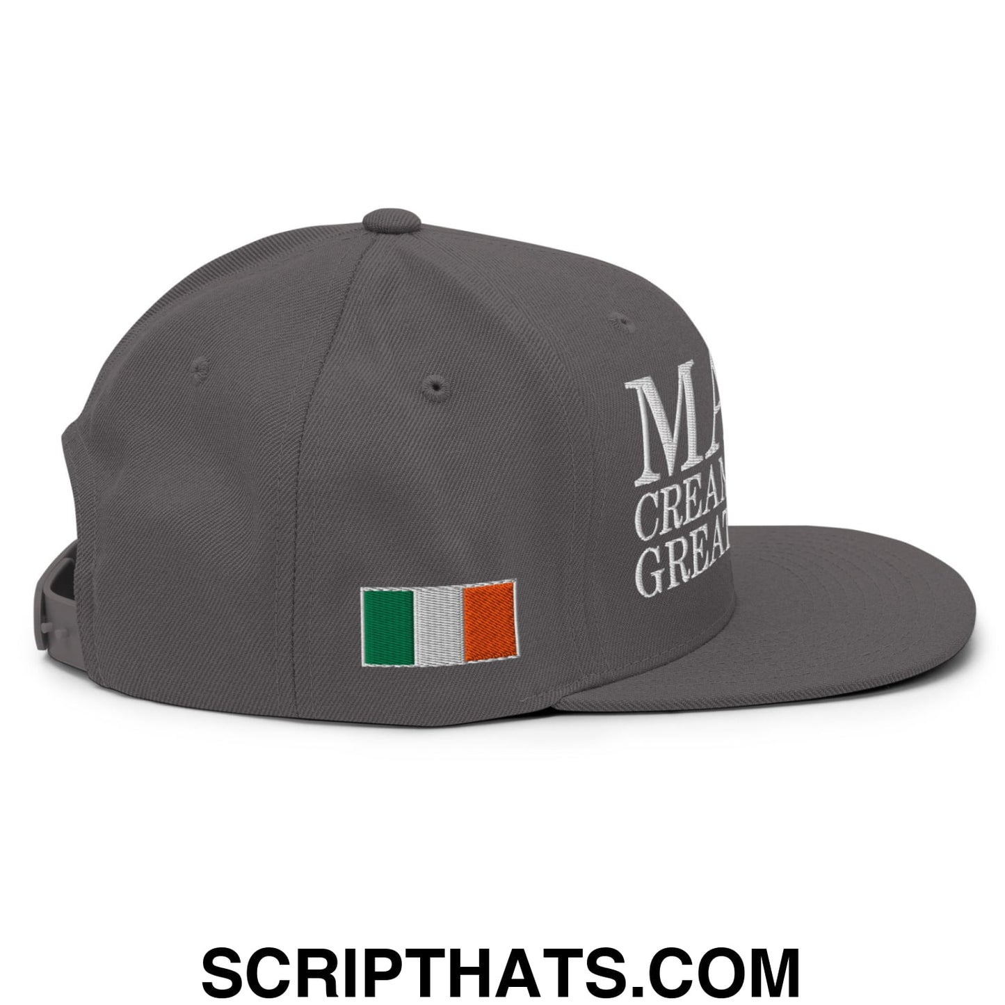 Make Creamy Pints Great Again Embroidered Flat Bill Brim Snapback Hat Dark Grey