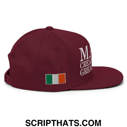 Make Creamy Pints Great Again Embroidered Flat Bill Brim Snapback Hat Maroon