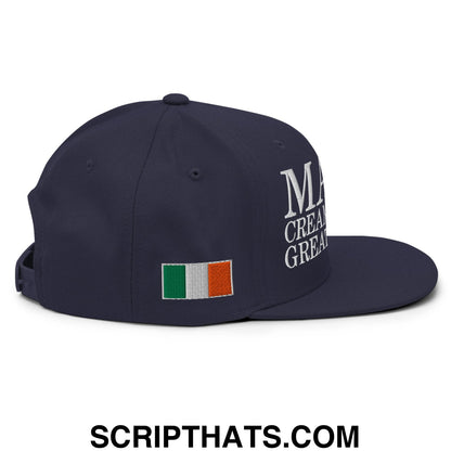 Make Creamy Pints Great Again Embroidered Flat Bill Brim Snapback Hat Navy