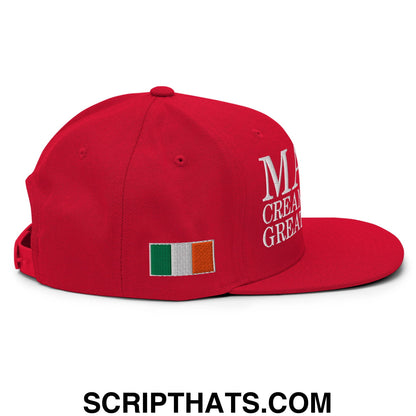 Make Creamy Pints Great Again Embroidered Flat Bill Brim Snapback Hat Red