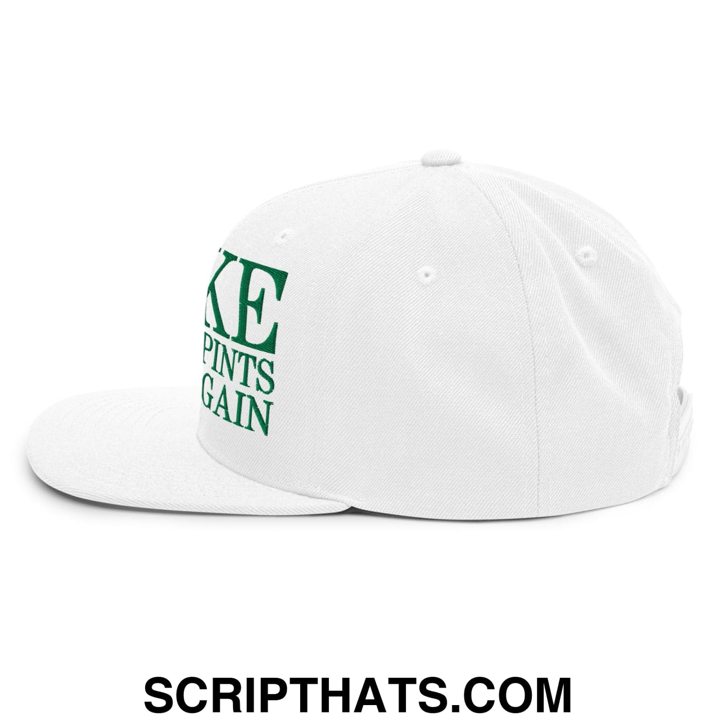 Make Creamy Pints Great Again Embroidered Flat Bill Brim Snapback Hat Dark Grey