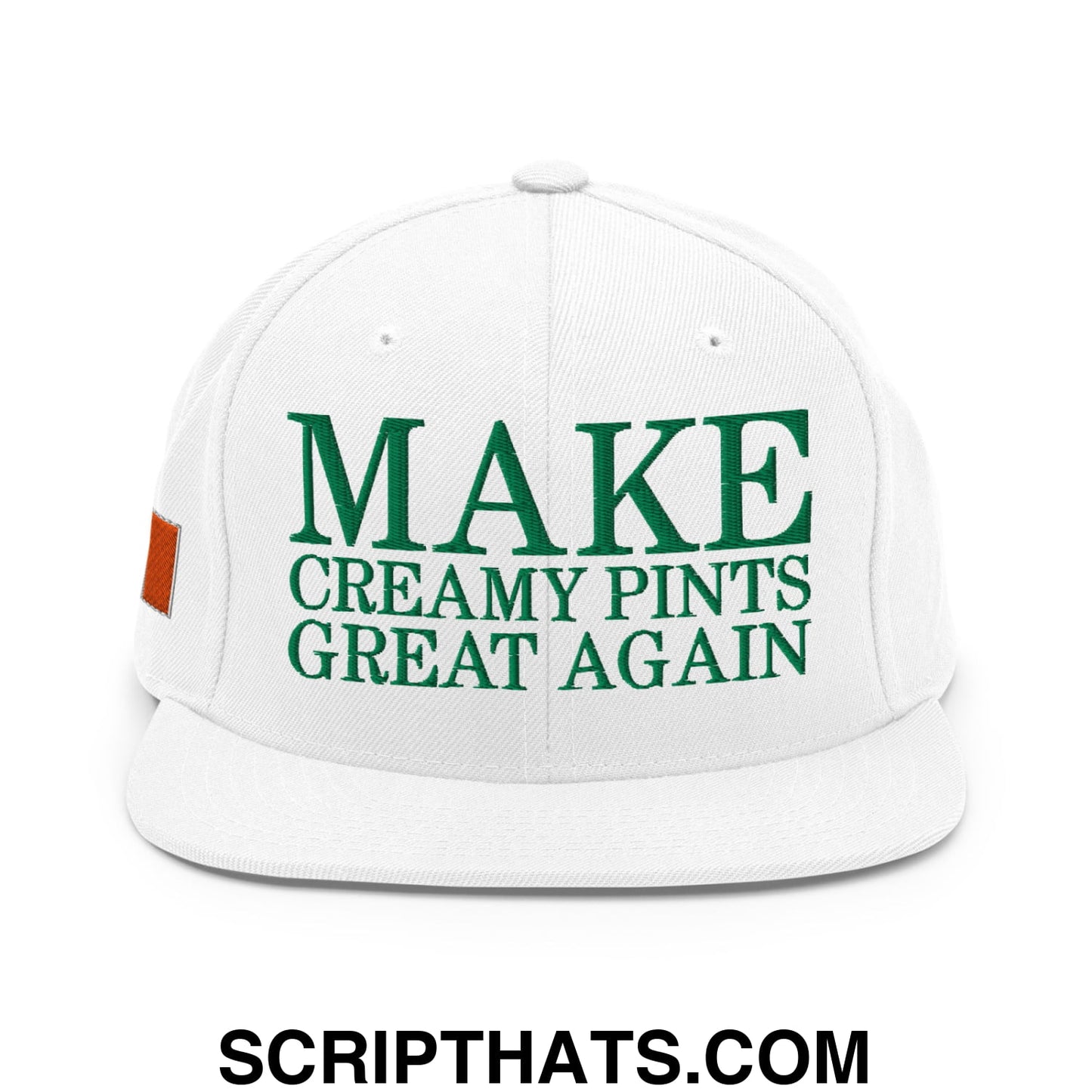 Make Creamy Pints Great Again Embroidered Flat Bill Brim Snapback Hat Dark Grey