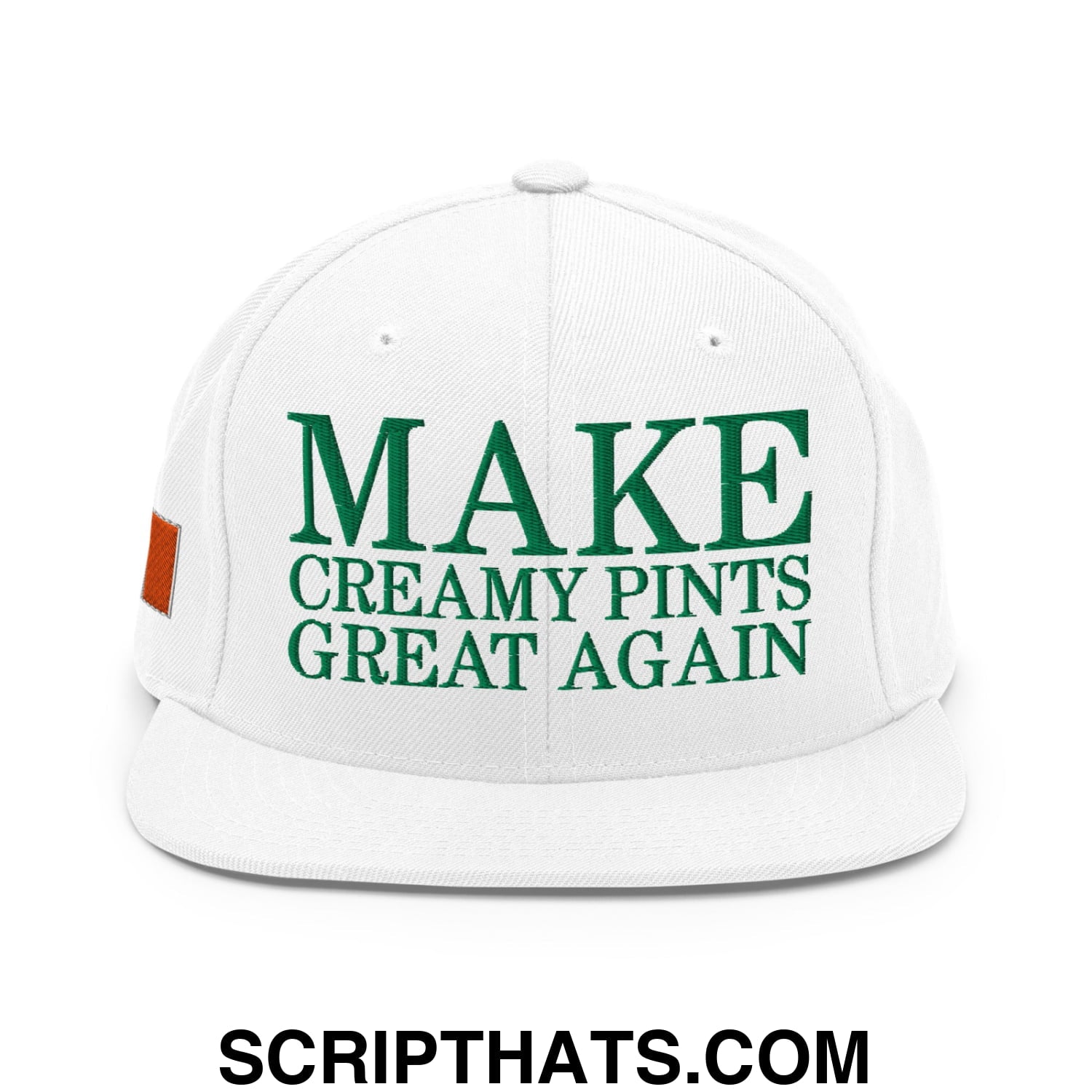 Make Creamy Pints Great Again Embroidered Flat Bill Brim Snapback Hat Dark Grey